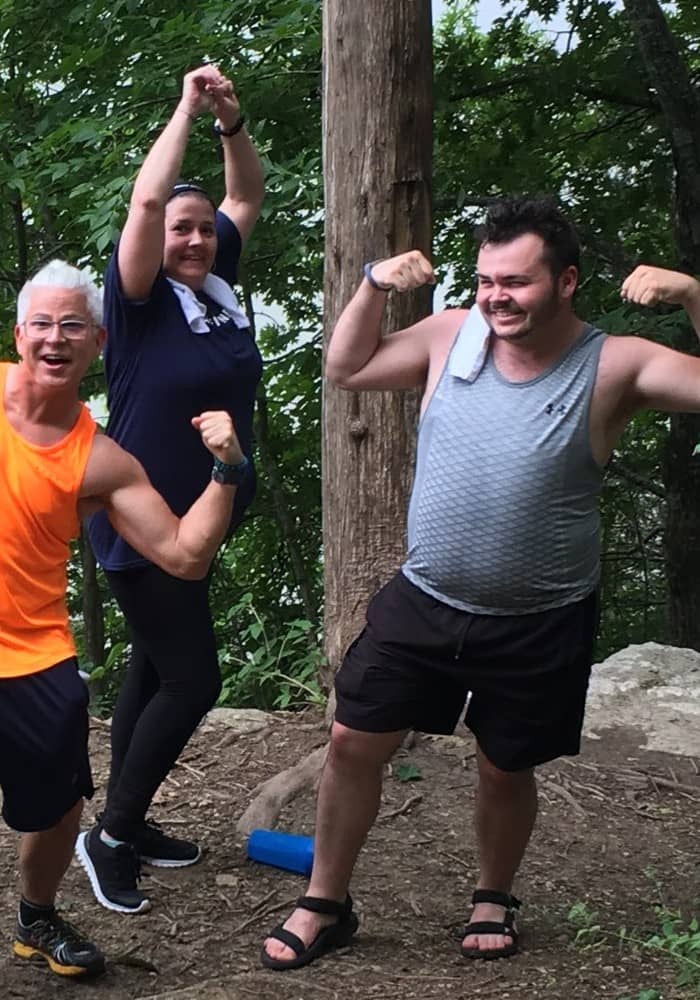 Weight Loss Retreat People Flexing