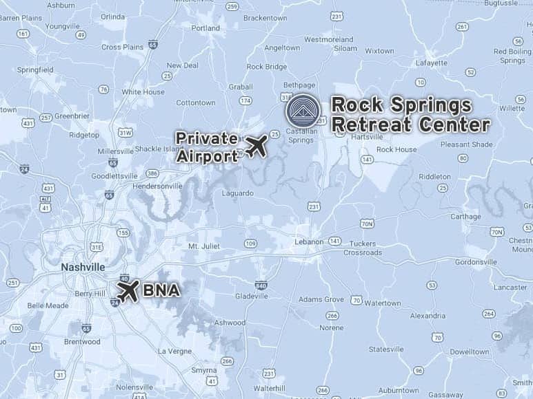 map Rock Springs to BNA airport